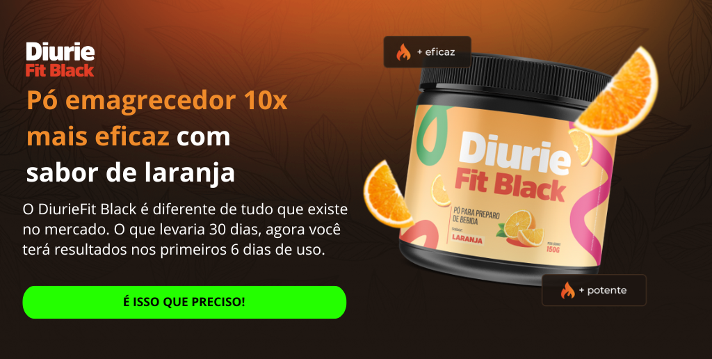 Banner principal do Diurie Fit Black, mostrando seus principais benefícios