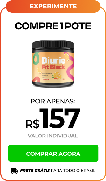 Imagem mostrando um pote de DiureFit Black com valor de R$ 157,00