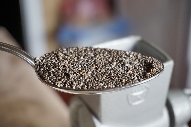 Sementes de chia com benefícios para saúde